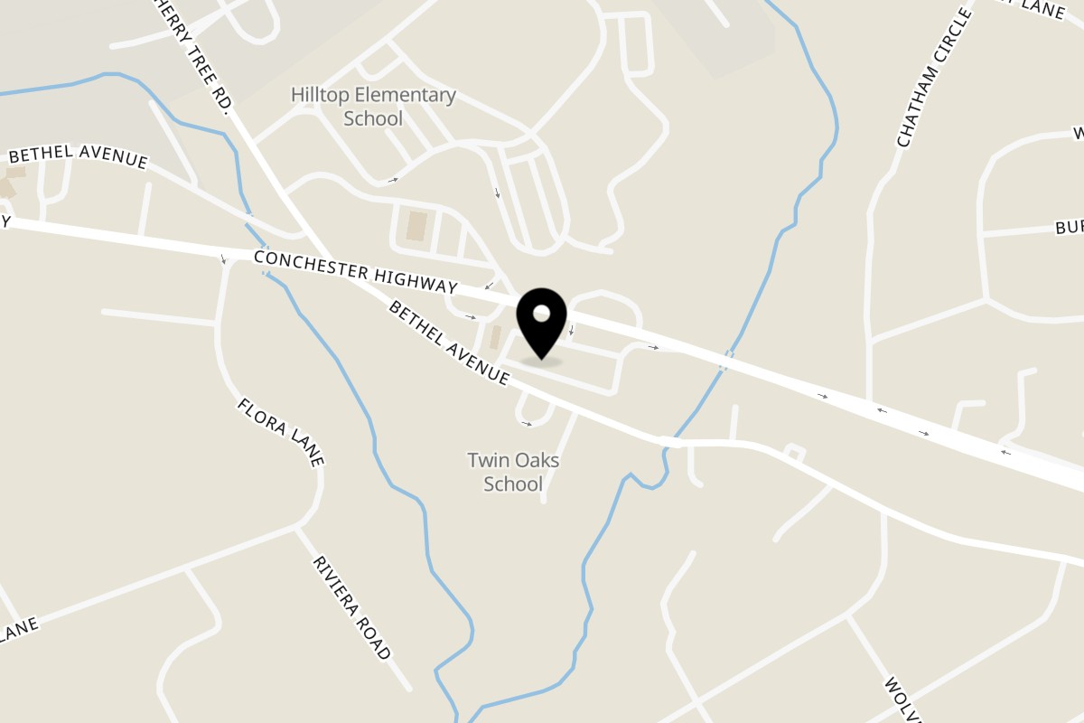 Map showing the location of Marc's Pizzeria and Grill on 490 Conchester Hwy #3129 in Aston Township